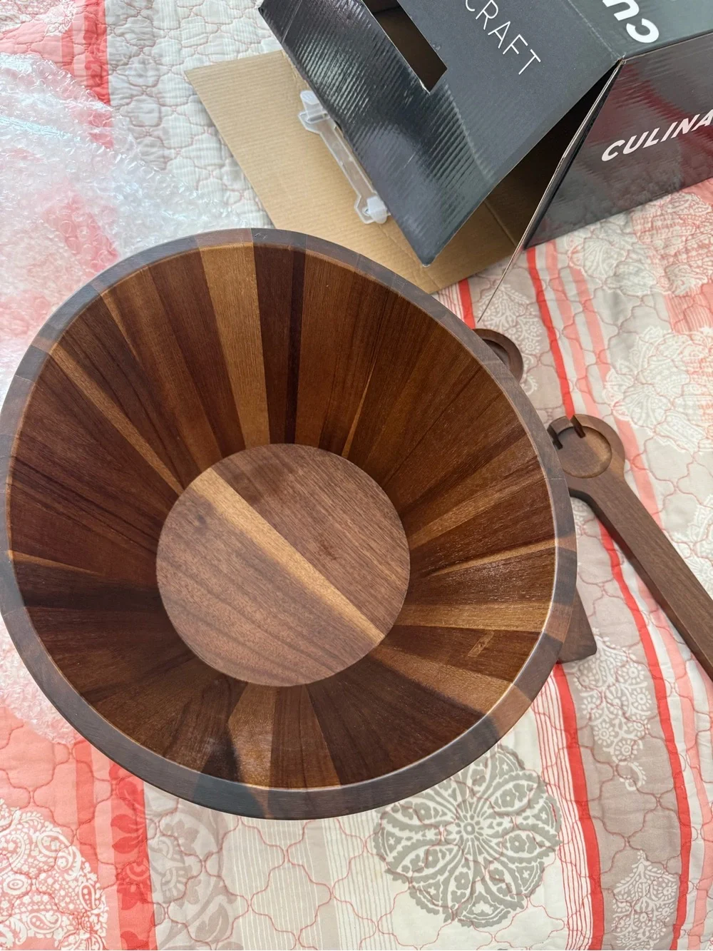 Culinary Craft Acacia Wood Salad Bowl Set - Brown
